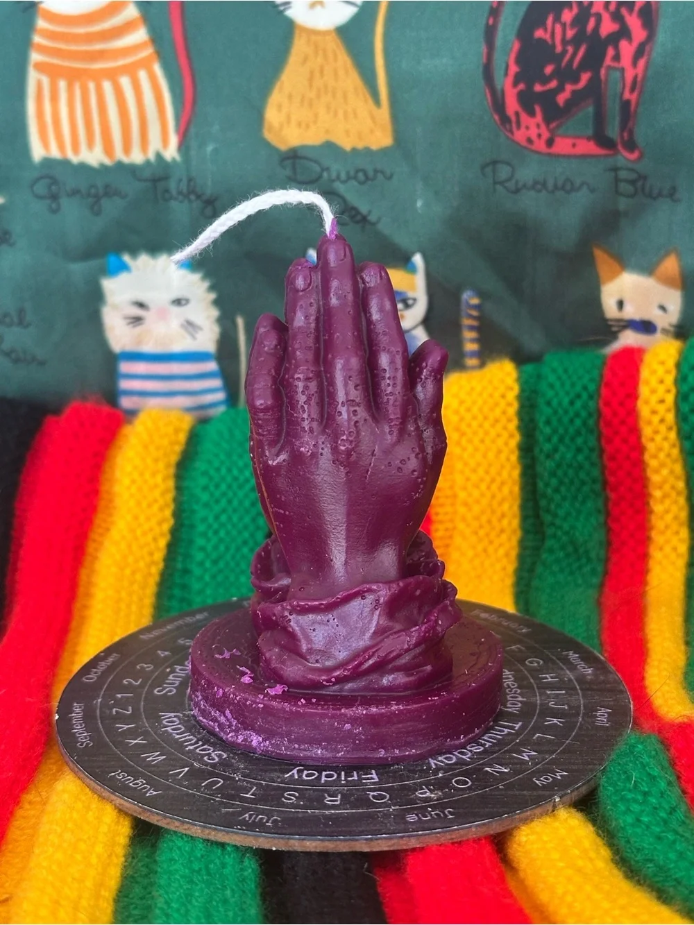 Praying Hands Candle – Deep Plum